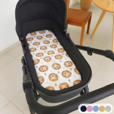 Imagem de Colchão para Carrinho Moises Colchonete Bebê Menino Menina com Capa Re