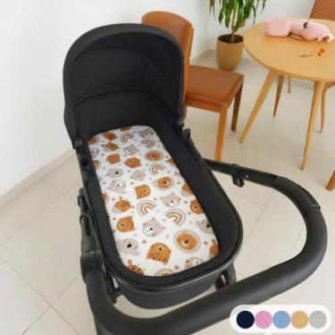 Imagem de Colchão para Carrinho Moises Colchonete Bebê Menino Menina com Capa Re