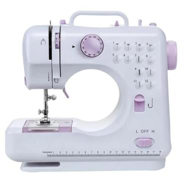 Imagem de Mini Máquina de Costura Portátil Bivolt 12 Pontos com LED – Compacta, Leve, Elétrica, Ideal para Reparos Rápidos e Costura de Emergência