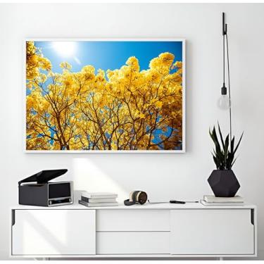 Imagem de Quadro Decorativo Grande Premium Árvores Coloridas Sala Hall (03, Branco, 100x70)