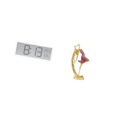 Imagem de Fenteer Relógio de Parede Digital, Relógio de Mesa Multiuso, Display Grande, Temperatura E Umidade para Escritório, Quarto, Estátua de Bailarina, Escultura de