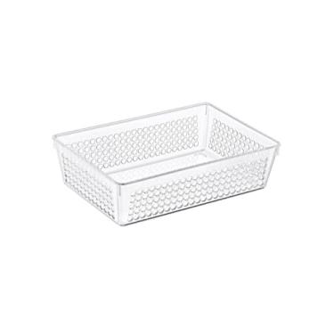 Imagem de Cesto Organizador Mood 18,1x13,3x6,2 cm Acrílico Transparente Multiuso – Ideal para Geladeira, Armário e Banheiro