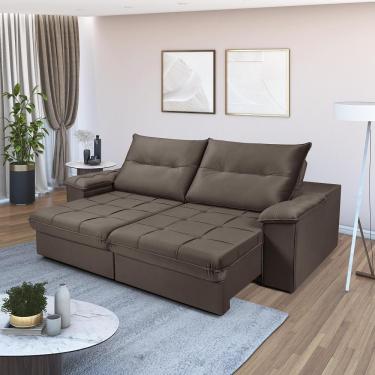 Imagem de Sofá Dallas 2,90 Reclinável Conforto Sala De Casa Retrátil 5 Lugares Império Marrom 175