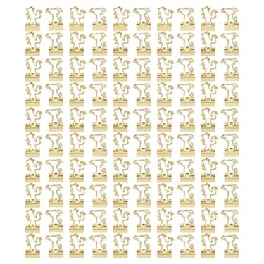 Imagem de Grampos de pasta pequenos grampos de papel alça em forma de animal bonito clipes multifuncionais de metal resistente para documentos arquivos roupas 100 peças sortimento colorido