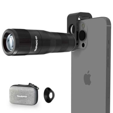 Imagem de Veedzoens Lente teleobjetiva 6X para iPhone, com clipe universal de lente de telefone de rosca de 17 mm, máscara ocular, compatível com a maioria dos smartphones e para SmallRig, NEEWER, Veedzoens