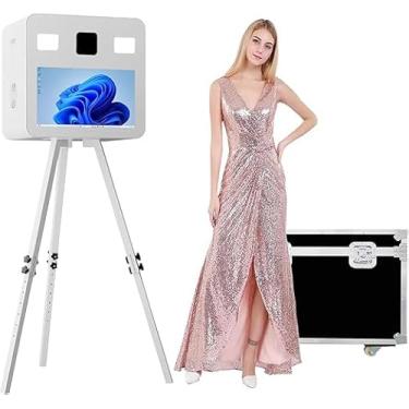 Imagem de Máquinas de cabine fotográfica DSLR com estojo de voo portátil para cabine fotográfica com tela sensível ao toque de 54,6 cm, estojo de voo, para eventos, festas, aluguel de casamento (branco, cabine