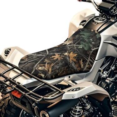 Imagem de Wanyint Capa de assento para quadriciclo resistente 64 x 25 cm, à prova d'água, resistente a UV, acessórios para decoração off-road, caça, agricultura, serve para Yamaha Kodiak 450, Kawasaki