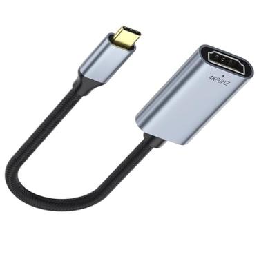 Imagem de HBFQMDJLX Cabo adaptador USB-C para HDMI fêmea, conversor de tela 4K 60Hz, conexão de monitor de computador portátil