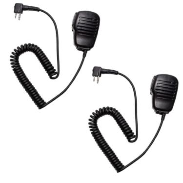 Imagem de BVMAG Microfone de mão compatível com Motorola CP200 CP200D CP185 CLS1410 CLS1110 BPR40 DTR410 PR400 RMU2040 Walkie Talkie Rádio bidirecional pacote com 2