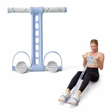 Imagem de YOTTOY Faixa de resistência de pedal, corda de tensão elástica grossa com alças, corda de puxar sentada, equipamento de fitness para pernas, braços, abdômen, cintura, academia em casa e treinamento de
