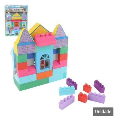 Imagem de Blocos de Montar 48 Peças Castelo Color - Tudo em Caixa