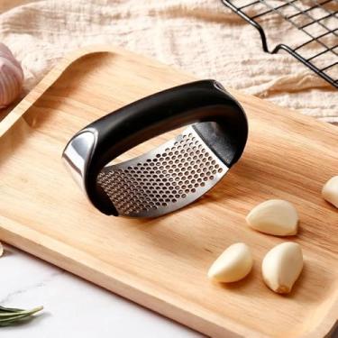 Imagem de Amassador Alho Aço Manual Com Pressão Cozinha Rapido