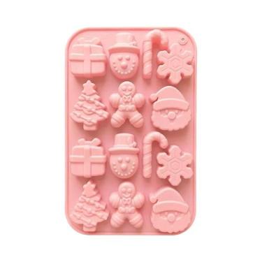 Imagem de Moldes De Chocolate De Natal Com 14 Cavidades, Moldes De Silicone Para