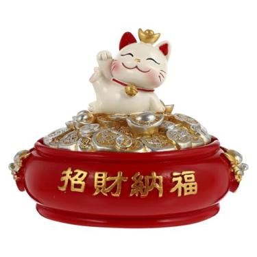 Imagem de Cinzeiro Gato da Sorte Cinzeiro Gato da Sorte Escultura em Resina Cinzeiro de Cigarro Único Cinzeiro de Mesa Recipiente de Cinzas de Fumaça Acessórios de Decoração de Casa