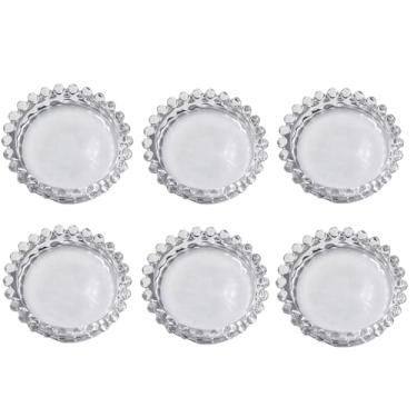 Imagem de YIMART Suporte de bandeja de castiçal de acrílico transparente, 9 cm placas de pilar de aromaterapia redondas transparentes para mesa de jantar, casamento, uso doméstico (6 peças de placa de acrílico)