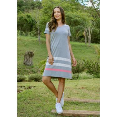 Imagem de Vestido Pau a Pique Listrado Cinza Mescla