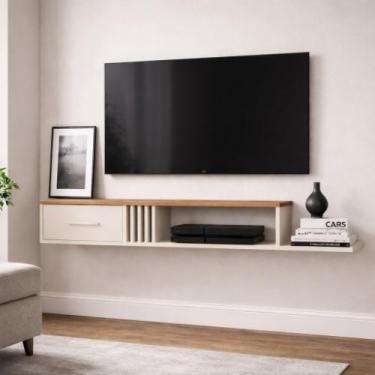 Imagem de Rack Suspenso MDP 97cm para Sala de Estar e Quarto Mônaco - JM3 Móveis