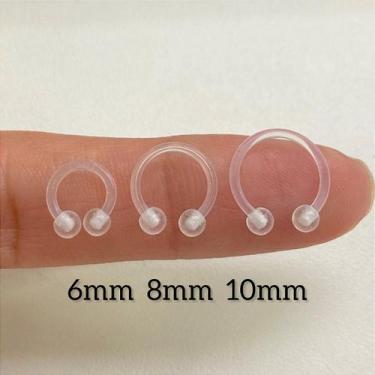 Imagem de FERRADURA BIOFLEX TRANSPARENTE COM BOLINHAS - 1,2mm - no-brand