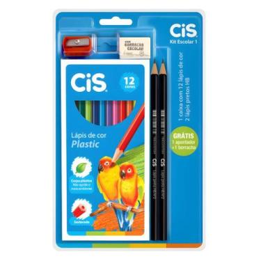 Imagem de Kit Escolar com Lápis, Apontador e Borracha - Cis