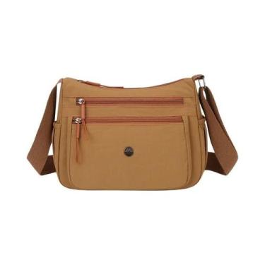 Imagem de Bolsa Transversal Feminina Leve Impermeável De Nylon Com Múltiplos Bol