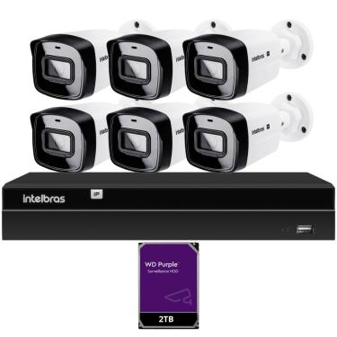 Imagem de Kit CFTV 6 Câmeras IP Intelbras NVD 1408P HD 2TB purple