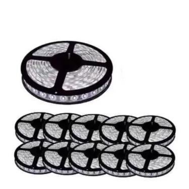 Imagem de Kit 10 Fita Led Rolo 5m 5050 Branco Frio A Prova D'agua