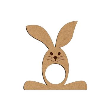 Imagem de Porta Guardanapo Carinha Coelho Mdf Cru Kit 4 Peças 9cmx9,8cm - Cria Arte Laser Cru