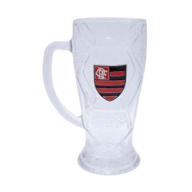 Imagem de Caneca Chopp Vidro Bola Futebol 630ml Mengão  Flamengo - Mileno, Chopp