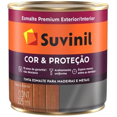 Imagem de Tinta Esmalte Sintético Cor E Proteção Brilhante Para Madeira E Metal 225ml Branco 53375967 Suvi