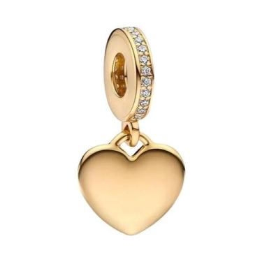 Imagem de Pingente De Coração Em Prata 925 Com Ouro E Cruz De Vaga-lume Para Pul