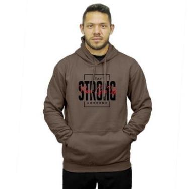 Imagem de Casaco De Frio Blusa Moletom Estampado Modelo Canguru Capuz-Masculino