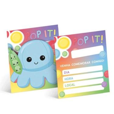 Imagem de Convite de Aniversário Festa Fidget Toys - 8 unidades - Cromus - Rizzo