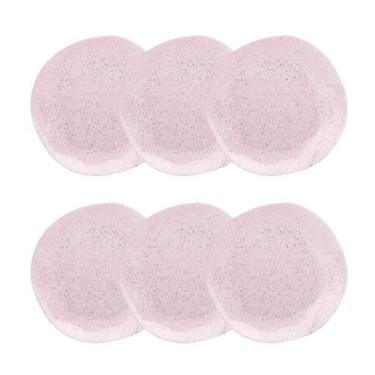Imagem de Jogo de 6 Pratos Fundos Oxford Ryo Pink Sand Rosa Claro 22,5cm Porcela