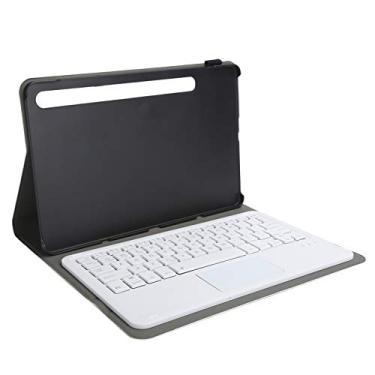 Imagem de Teclado Bluetooth, teclado portátil USB Ultra-Thin Touchpad com capa de couro PU, para tablet Samsung Tab S7 2020 T870/T875 11" (ouro rosa)