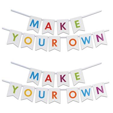 Imagem de Beistle Kit de banner de letra, 2 peças, decoração de aniversário, suprimentos de festa educacionais, 15 x 30 cm, multicolorido