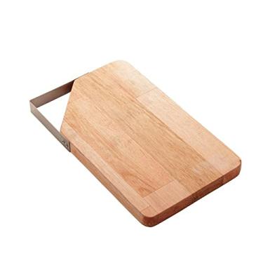 Imagem de TÁBUA MADEIRA COM ALÇA INOX LIPTUS 28x17x2cm