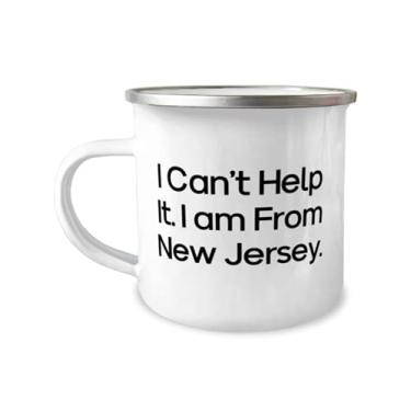 Imagem de Presentes úteis de Nova Jersey, I Can't Help It. I am From New Jersey, Piada Caneca de camper de 355 ml