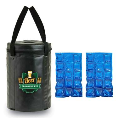Imagem de Bolsa Térmica P/Barril Chopp 5L + 2 Cartelas Gelo Gel Black