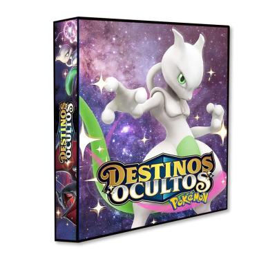 Imagem de Álbum Pasta Fichário Pokemon Sol e Lua Destinos Ocultos MewTwo Capa Dura Resistente para colecionar ou guardar cartas cards