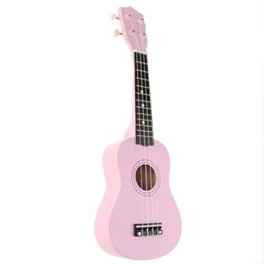 Imagem de AMLESO Instrumentos musicais de guitarra Ukulele 51 cm 4 cordas para iniciantes, rosa