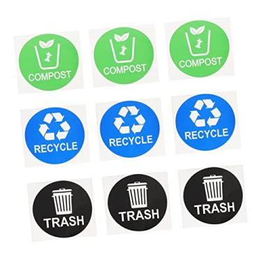 Imagem de NUOBESTY 9 Unidades adesivos de lata de lixo aplique recipiente Adesivo de lixeira Adesivo de reciclagem etiqueta adesiva para lata de lixo decalques de lata de lixo à prova d'água