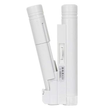 Imagem de Rongon Microscópio portátil de mão, microscópio de bolso iluminado por LED para adultos, lupa de 40 x para estudante, mapeamento de laboratório de ciências, joias, artesanato, identificação (40X)