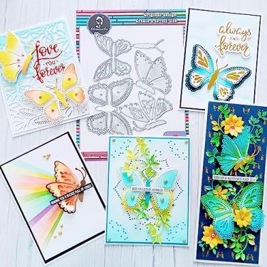 Imagem de Alinacutle Molde de corte de metal para costura de borboletas de ponto de borboleta para fazer cartões feito à mão, álbum de recortes, modelo de artesanato de papel