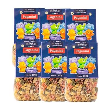 Imagem de Kit 6X: Macarrão Bambini Ursinhos Tricolore Paganini 300g