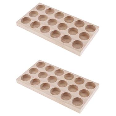 Imagem de Caixa organizadora de óleo essencial de madeira de pinho natural de 2 peças com grandes bolas rolantes, perfeito para exibição e viagens, frascos de 30 ml de 25 ml, suporte de armazenamento de