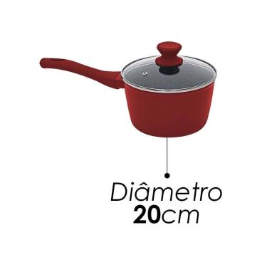 Imagem de Panela 20Cm 2,25 L Revestimento Cerâmico Ps20pr Mimo Style