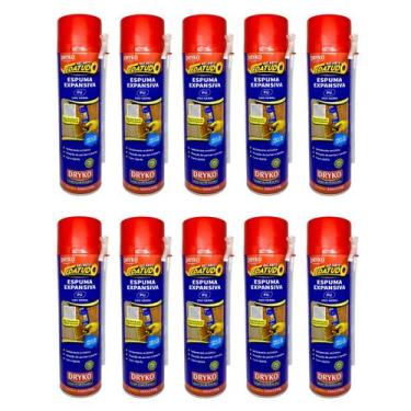 Imagem de 10 Espuma Expansiva PU 500ml Isolamento Acústico Porta Janela Telhado 