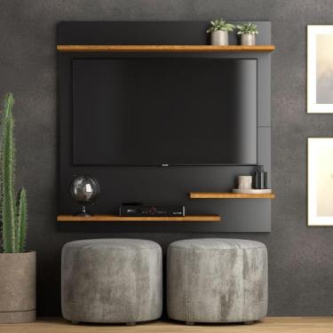 Imagem de Painel Para TV Smart Madri Para TVs de até 32 Polegadas - Preto/Nature
