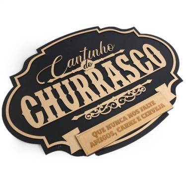 Imagem de Cantinho Do Churrasco Placa Decorativa Grande Mdf - Yper Criativo, Pre