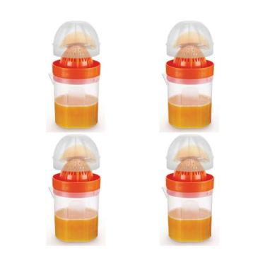 Imagem de Kit 4 Espremedores De Laranja Portátil 510ml C/Tampa-Nitron